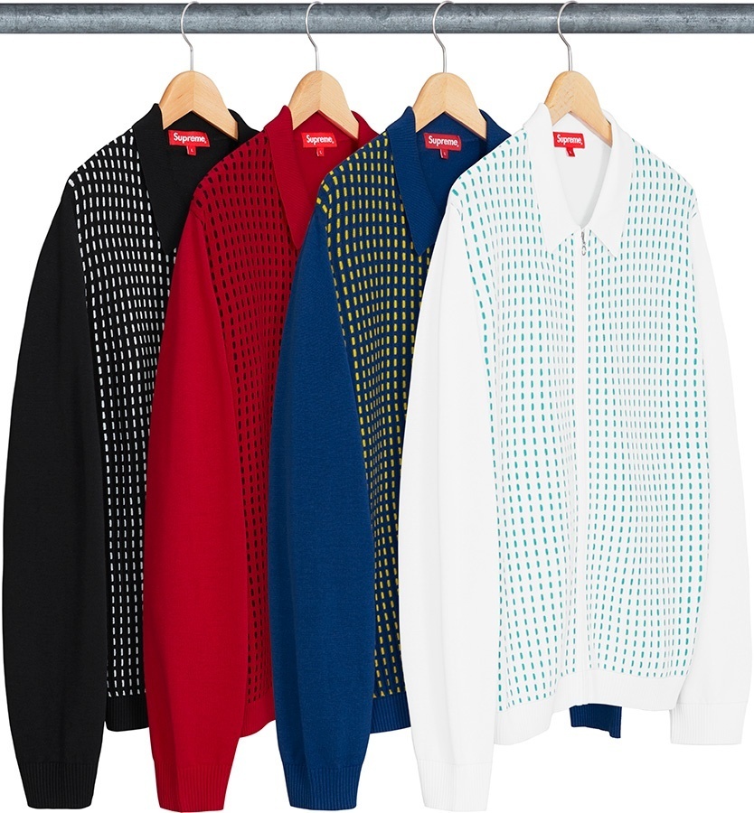 Dashes Zip Up Knit Polo